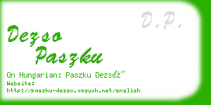 dezso paszku business card